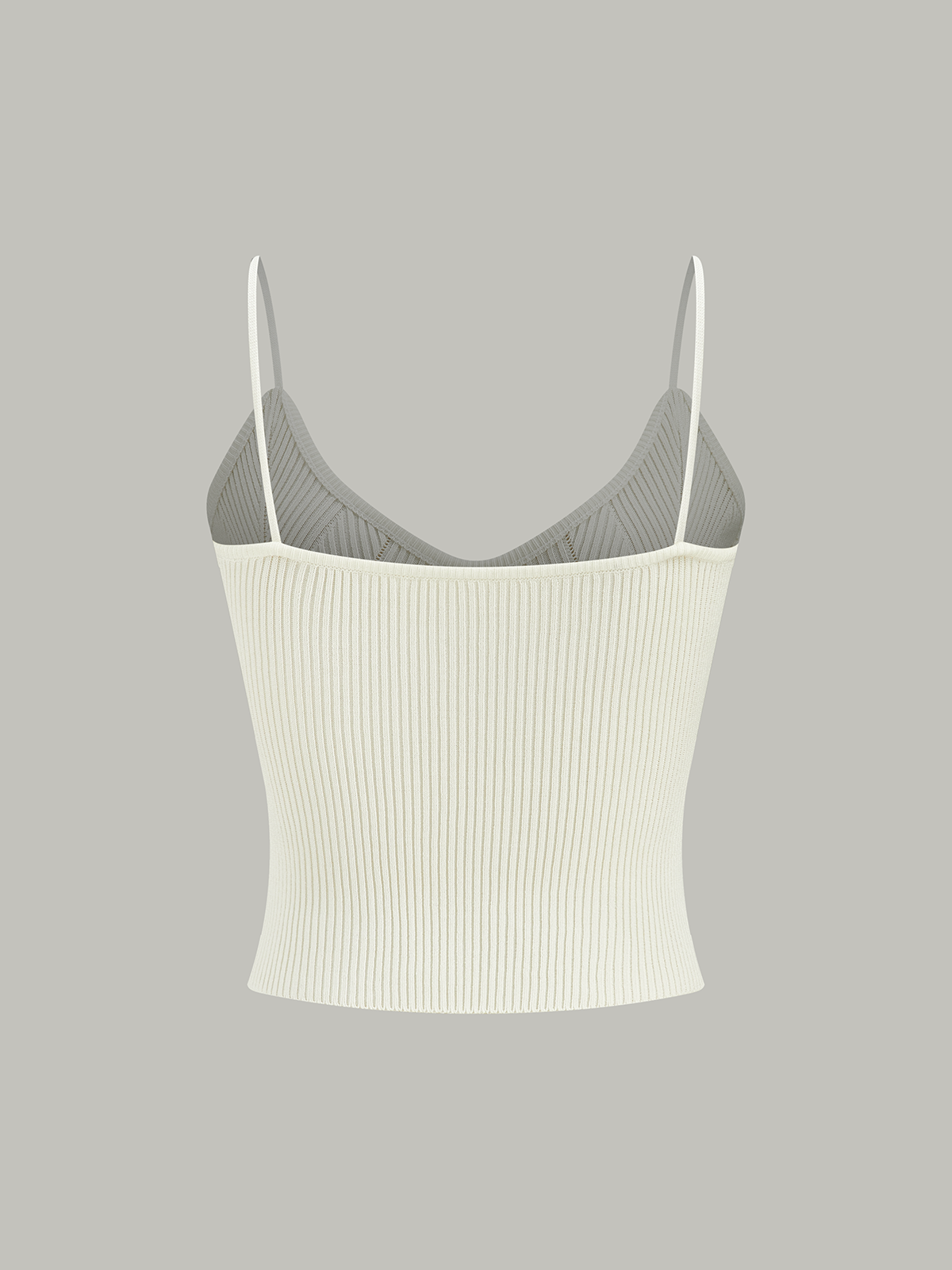Ribbed Knit Metal Button Cami Top