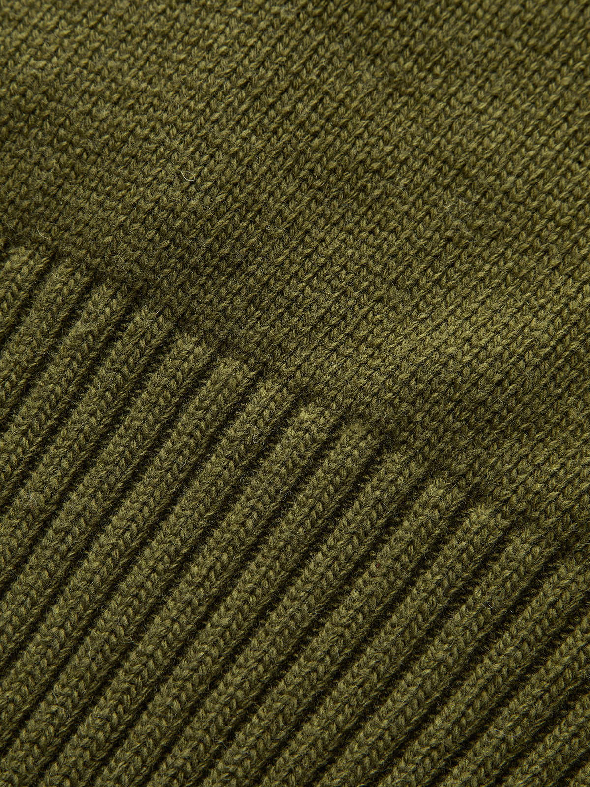 Ribbed Wool Blend Polo Knit Top