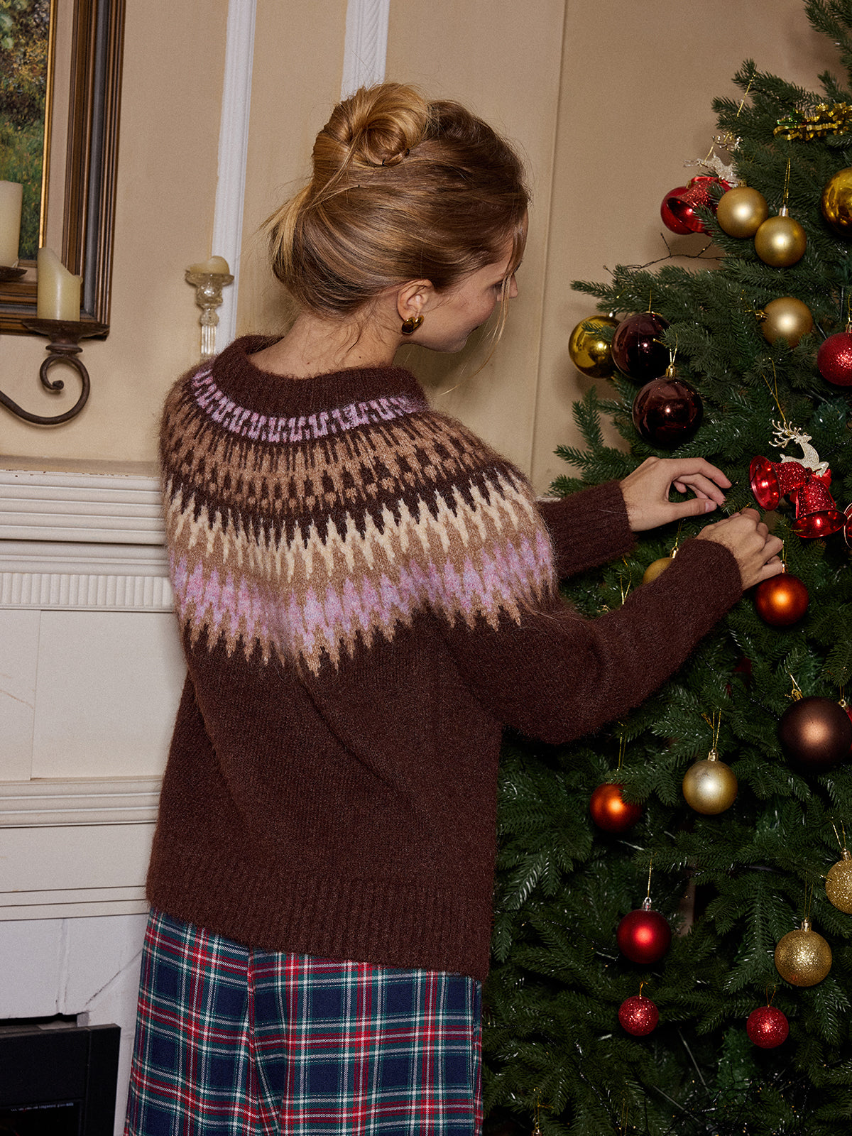 Fair Isle Wool Blend Cardigans