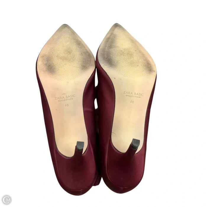 Boots Ankle Heels By Zara Basic In Red, Size: 9.5