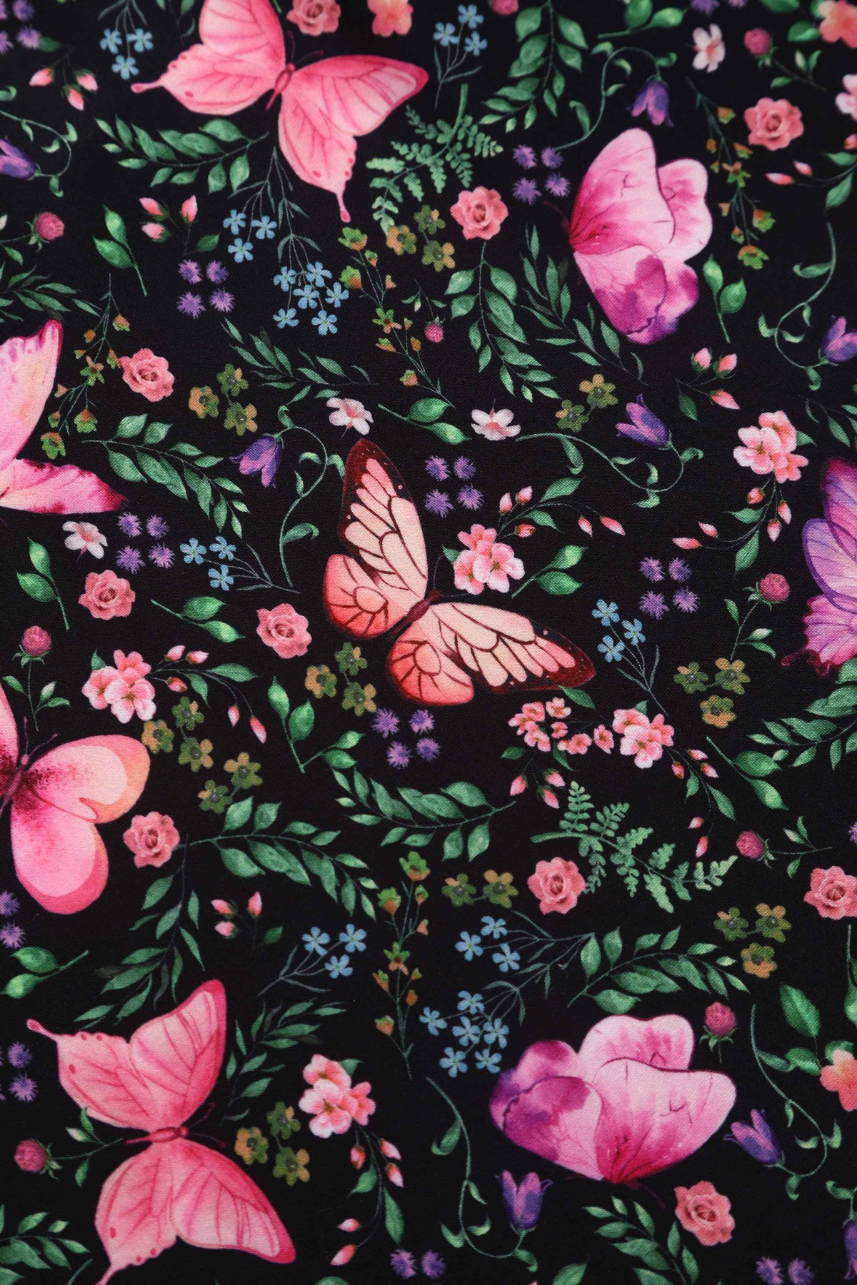 Julia Butterfly Garden Midi Dress In Black