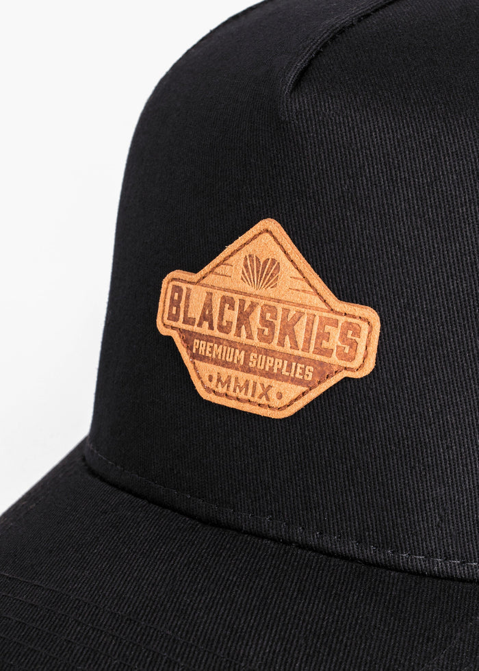 Blackskies-Essentials-Trucker-Cap-Black-Black-Brown-1