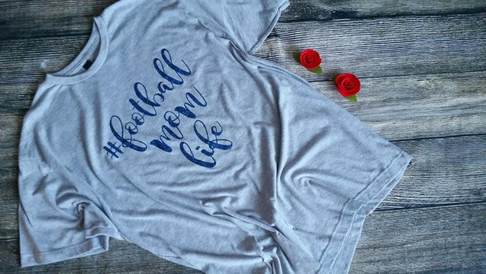 Football Mom Life Glitter Print Tee