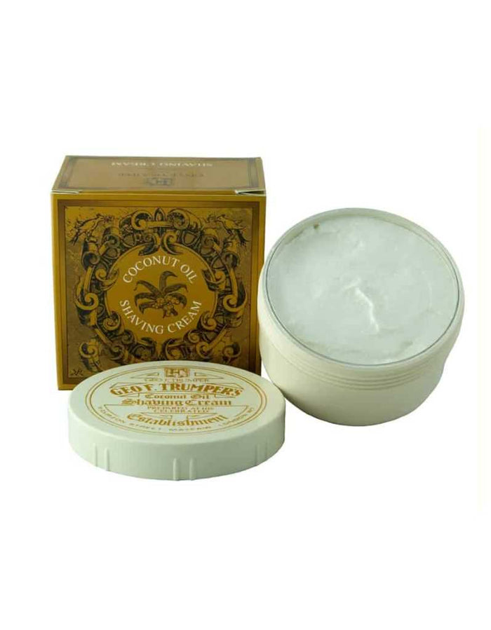 Geo F. Trumper Coconut Oil Shaving Cream 200g in jar with gold packaging