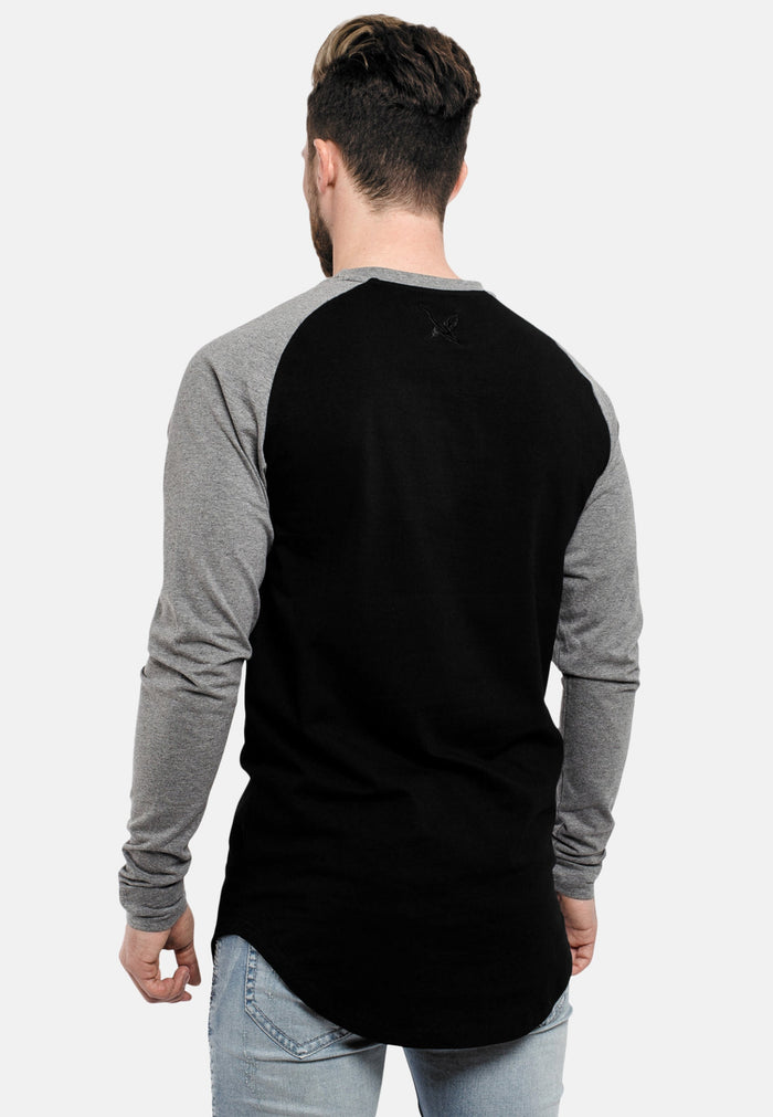 Oversized-Baseball-Shirt-Black-Grey-Back