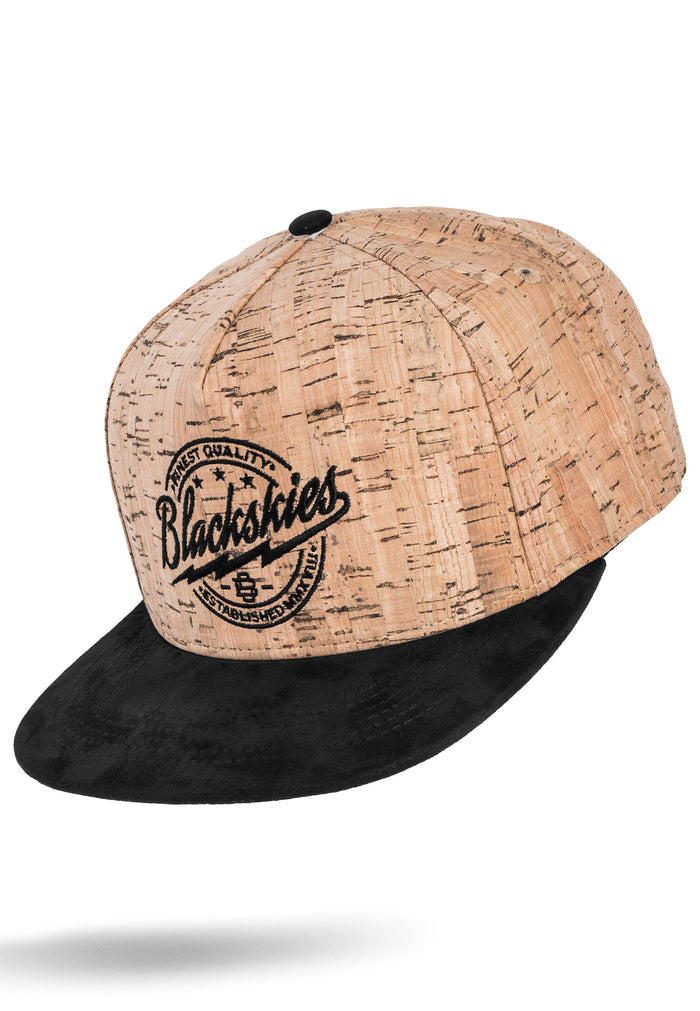 Blackskies-Force-of-Nature-Snapback-Cap-Cork-Black-Suede-Back