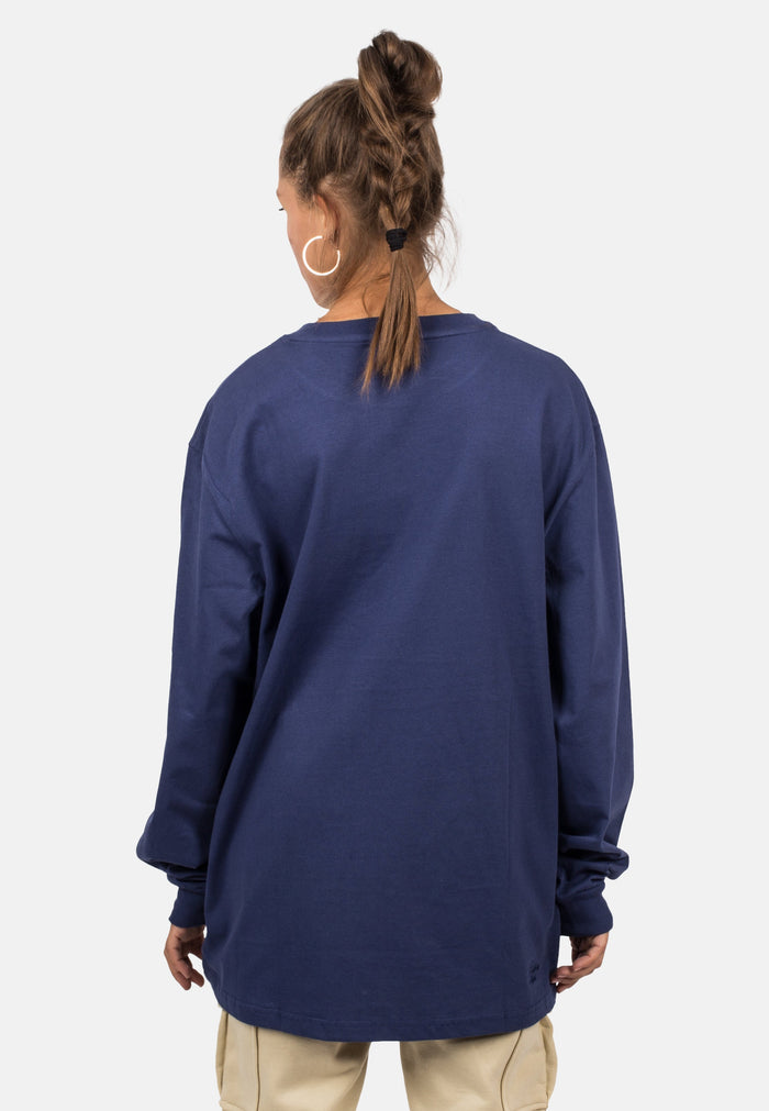 Blackskies-Unisex-Oversized-Long-Sleeve-Shirt-Navy-Blue-Female-4