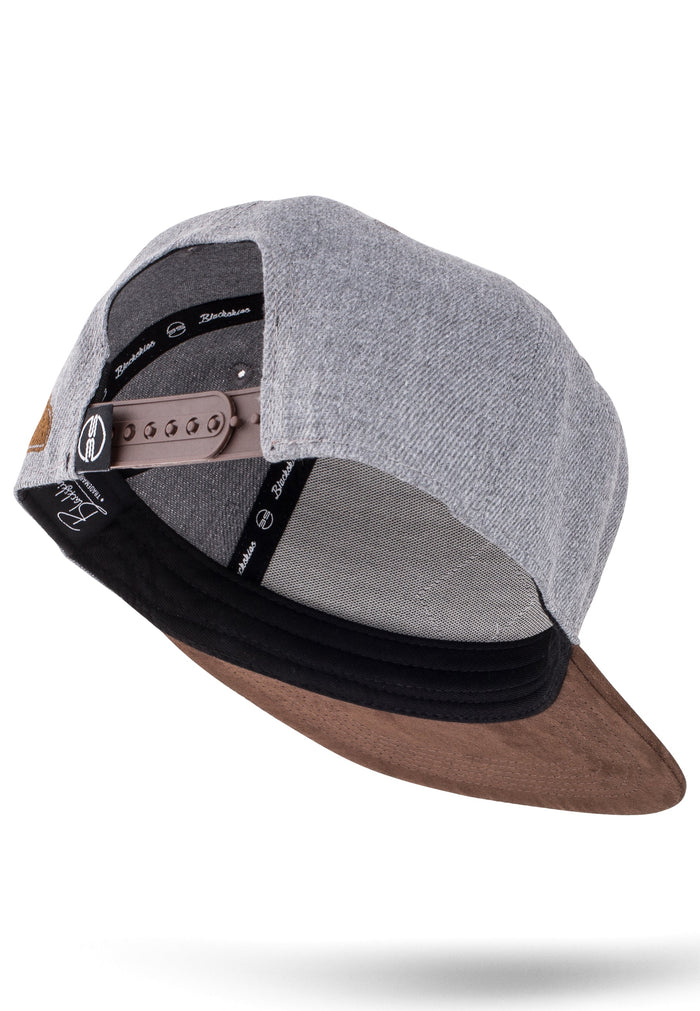 Blackskies-Porto-Macquari-Snapback-Cap-Grey-Brown-Baseball-Hat-Mens-Flat-Brim