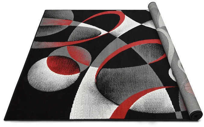 RENAURD Black & Red 5' x 7' Area Rug