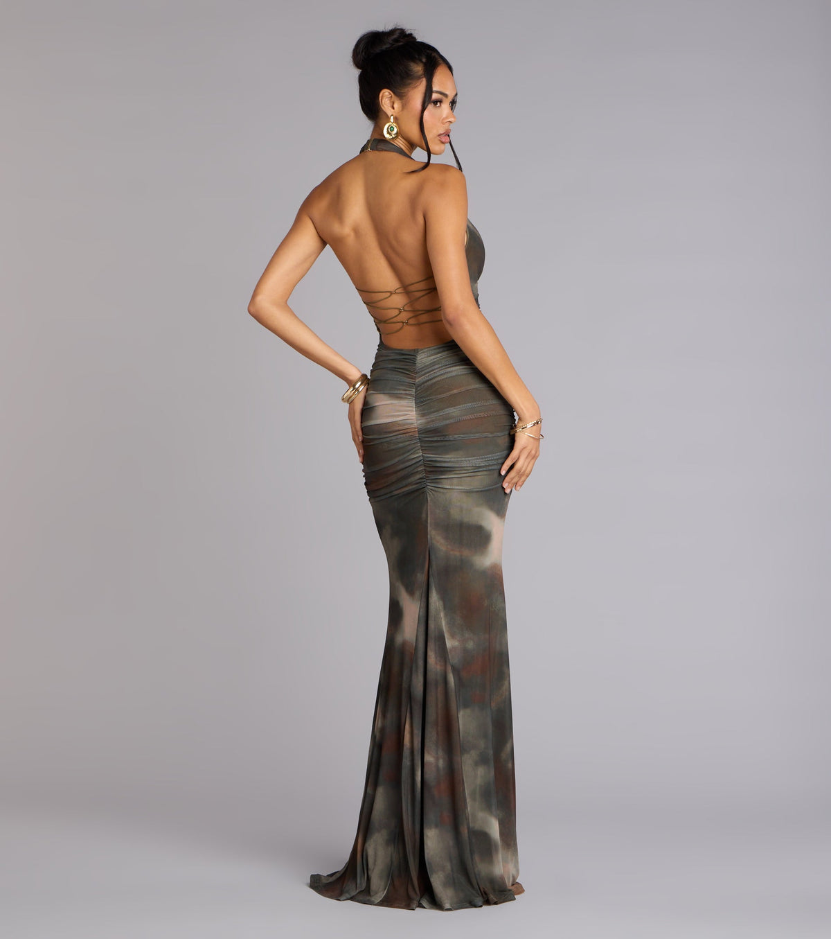 Allina Halter Strappy Mermaid Formal Dress