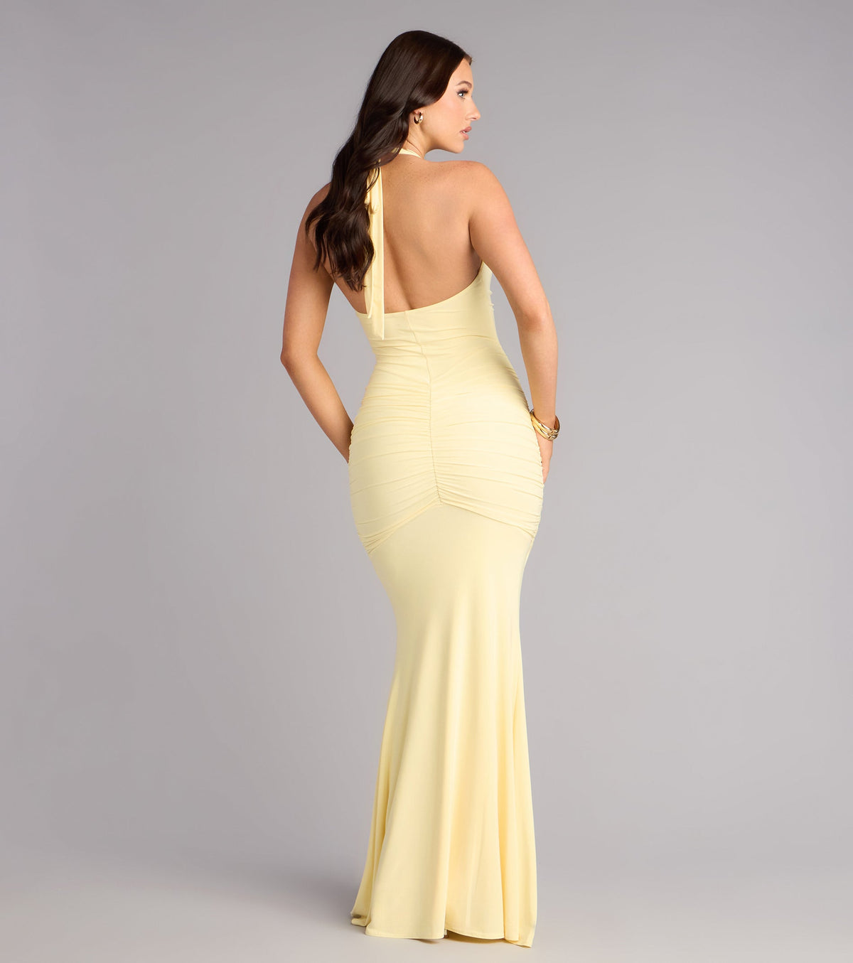 Allyssa Halter Sash Mermaid Formal Dress