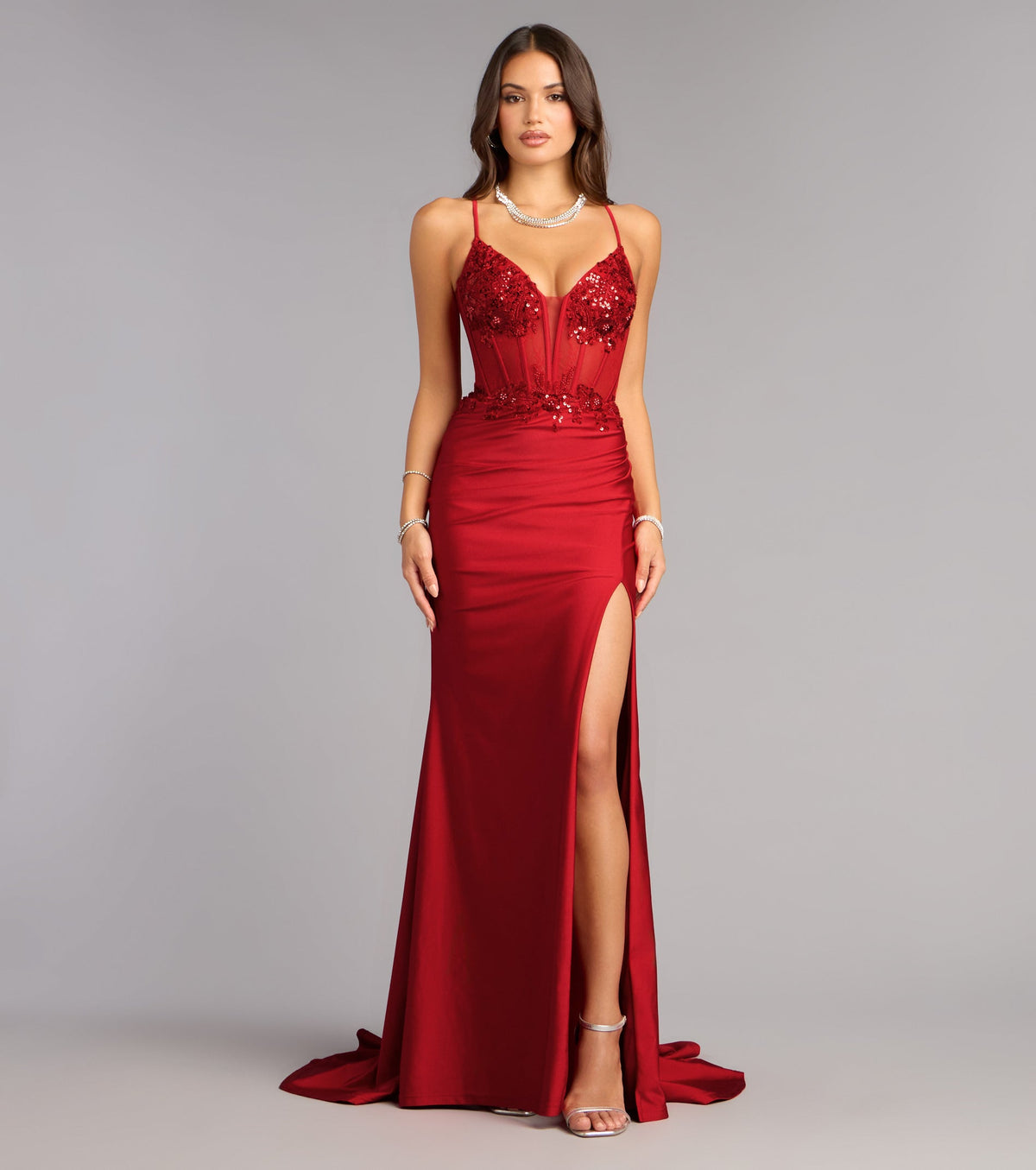 Brenna Corset Lace-Up Formal Dress