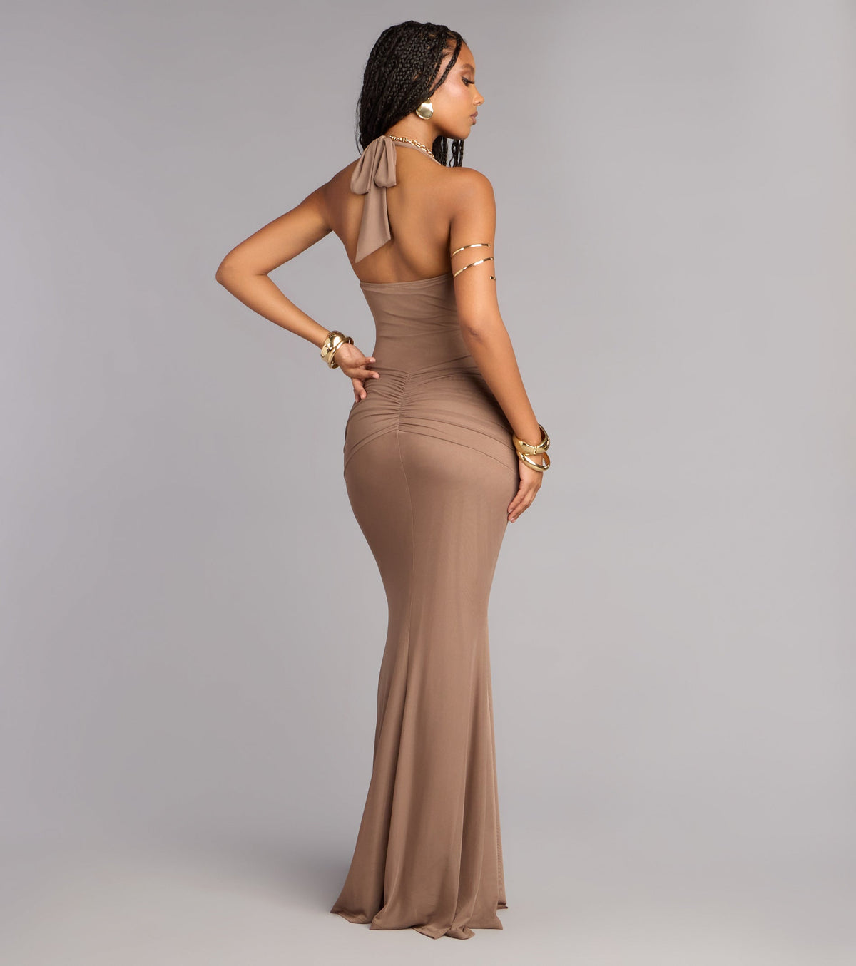 Tori Mesh Mermaid Formal Dress