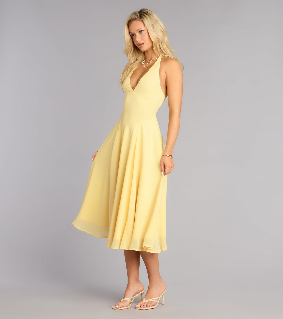 Effortless Grace Chiffon Midi Dress