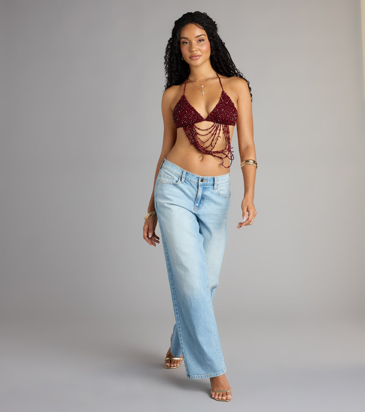 Festival Headliner Beaded Triangle Bralette