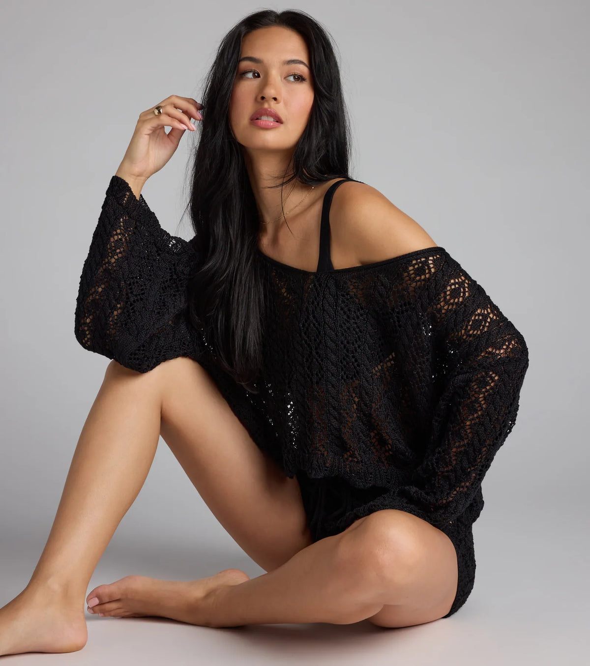 Breezy Nights Crop Crochet Sweater