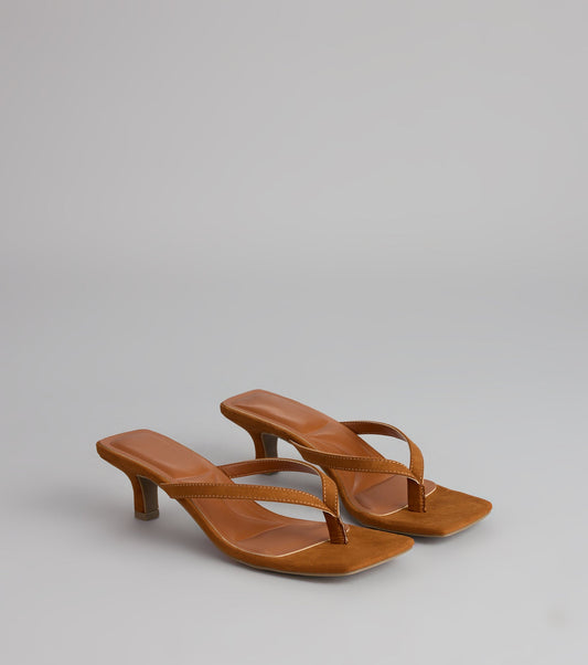 Feeling Chic Thong Square Toe Heels