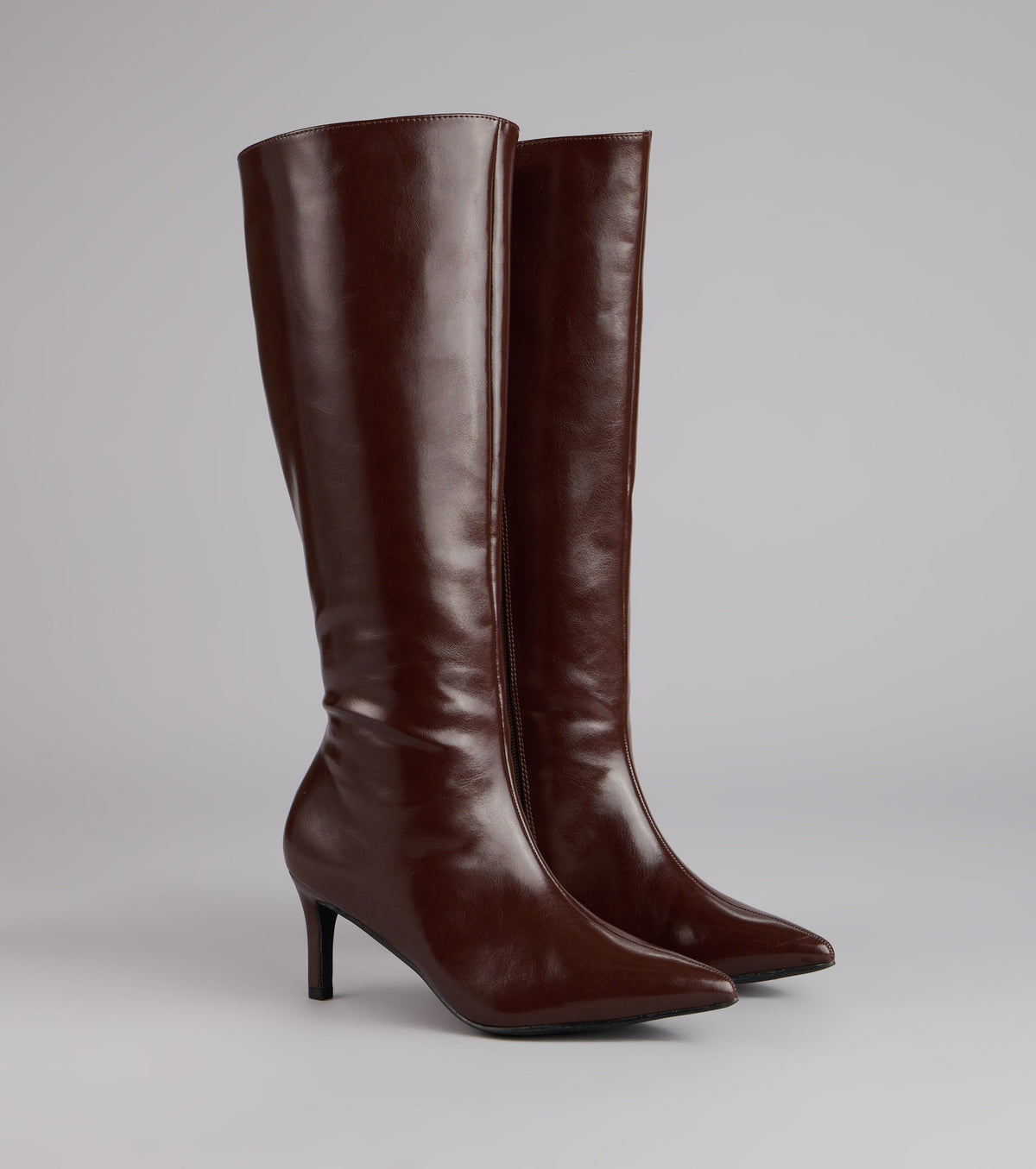 Sleek Stance Faux Leather Stiletto Boots