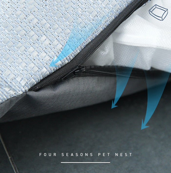 Cooling pet bed for dogs and cats, 120cm Dealonline.nz summer pet cooling mat with soft surface and cooling gel in a neutral color