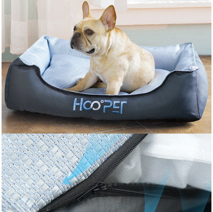 Cool pet cooling mat for dogs and cats, 120cm bed with gel-filled surface to keep pets comfortable during summer.