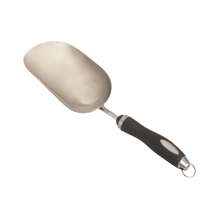 16" Stainless Steel Garden Scoop with Cushion Grip Handle - Pittsboro Feed