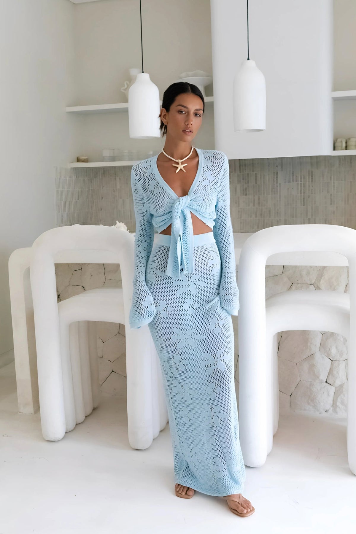 Terra Maxi Skirt Baby Blue