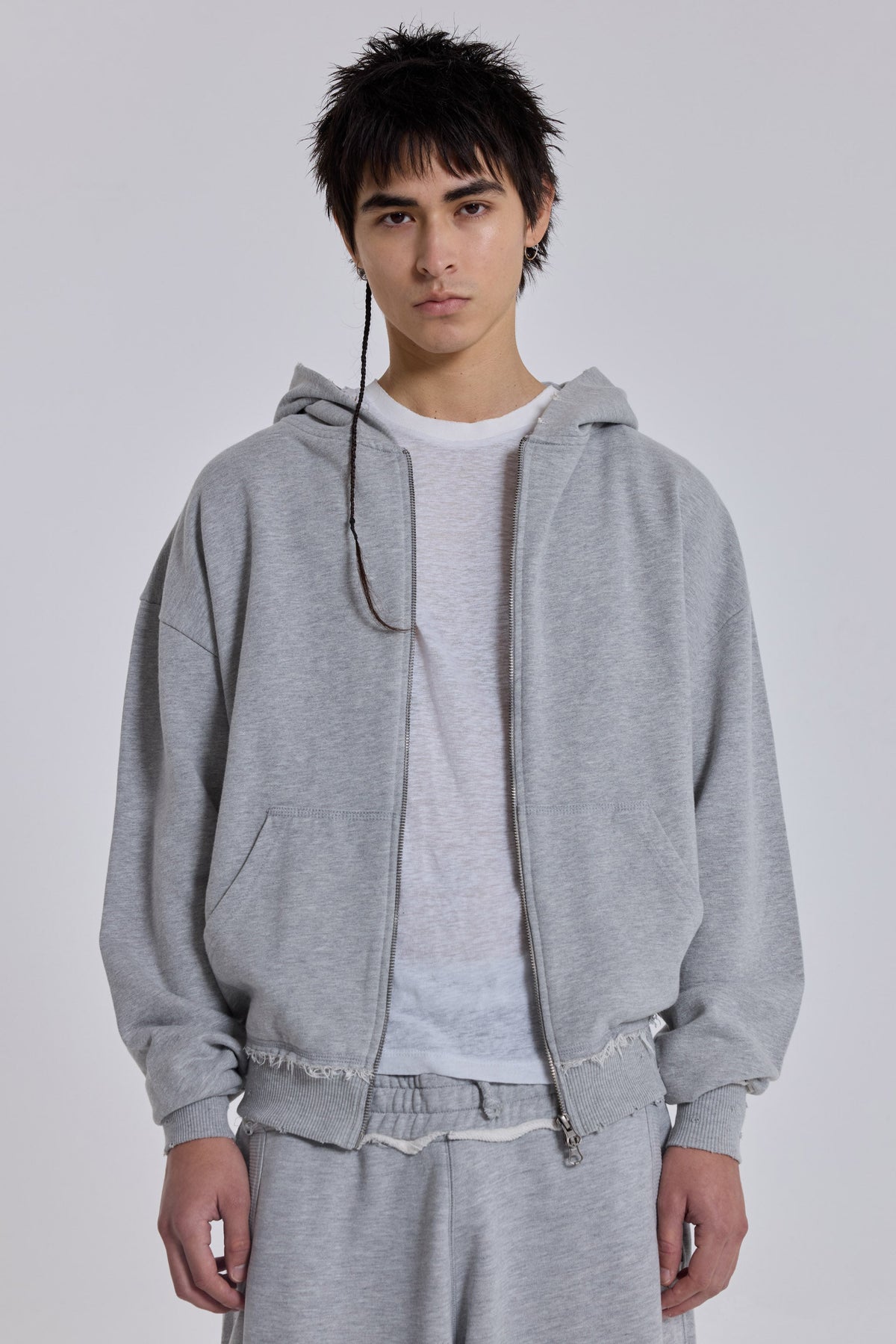 Grey Marl Oversized Monster Hoodie