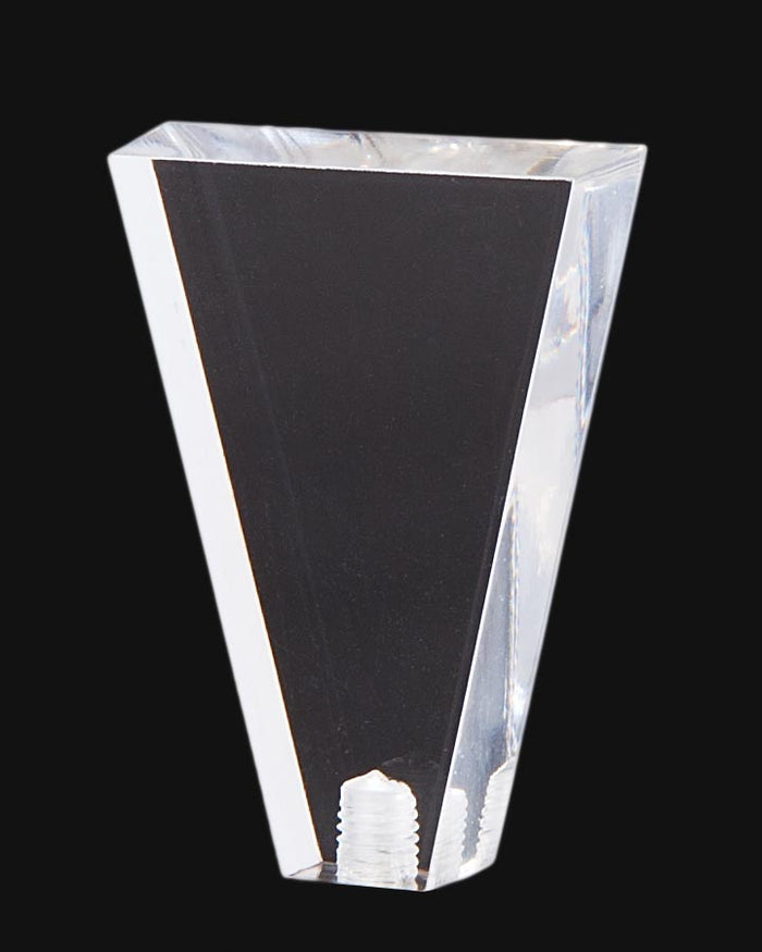 2-1/8" Tall Clear Acrylic Flat Triangle Lamp Finial 1/4-27F Tap (11392)