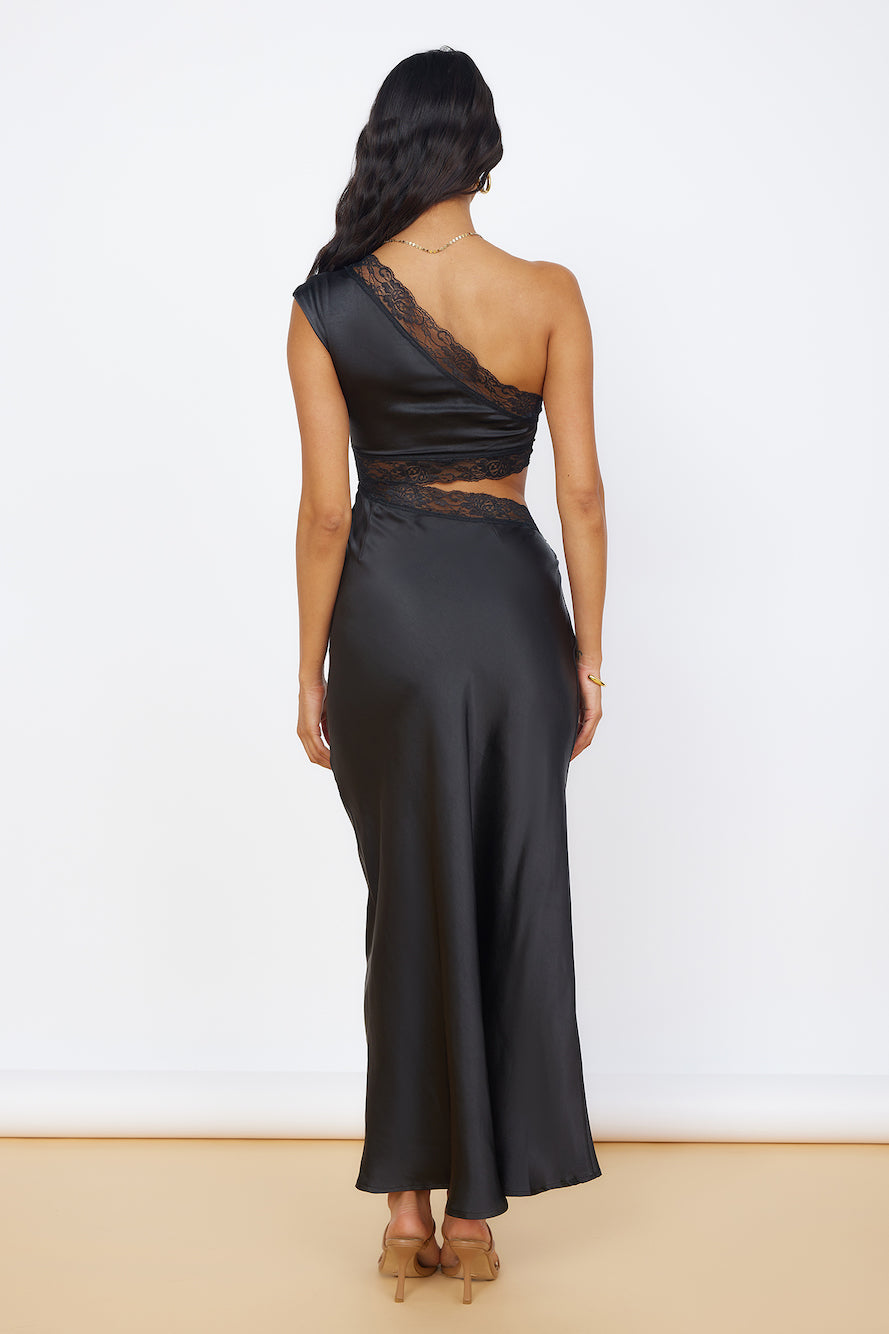 Limitless Love Satin Maxi Dress Black