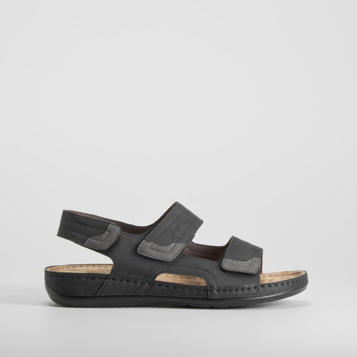 Sandalia triple velcro 3D Therapy  negra COMFEET