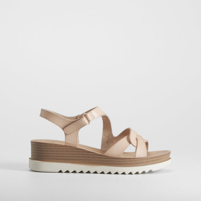 Sandalia de cuña beige SENDA ROAD