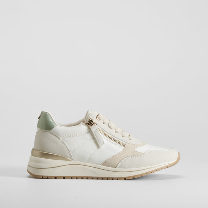 Zapatilla beige con cremallera lateral COMFEET