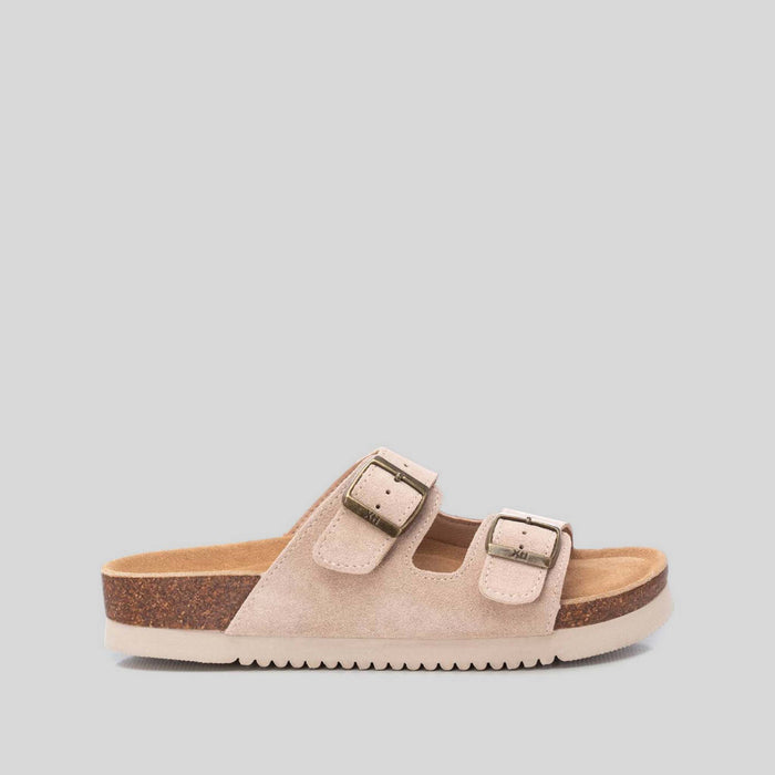 Sandalia bio piel doble hebilla beige XTI