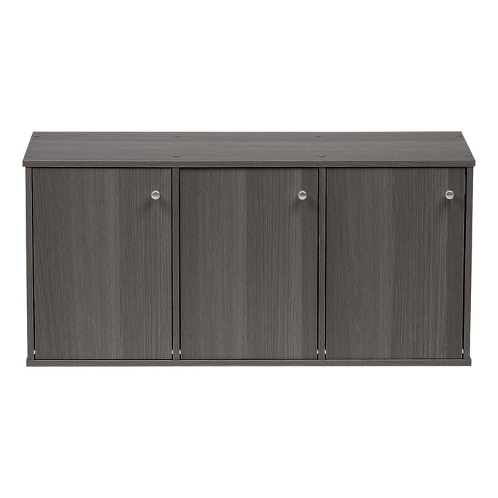 IRIS USA 3 Tier Small Storage Cabinet, Portable Storage Shelf Unit, Small Bookcase with Doors, Grey - IRIS USA, Inc.