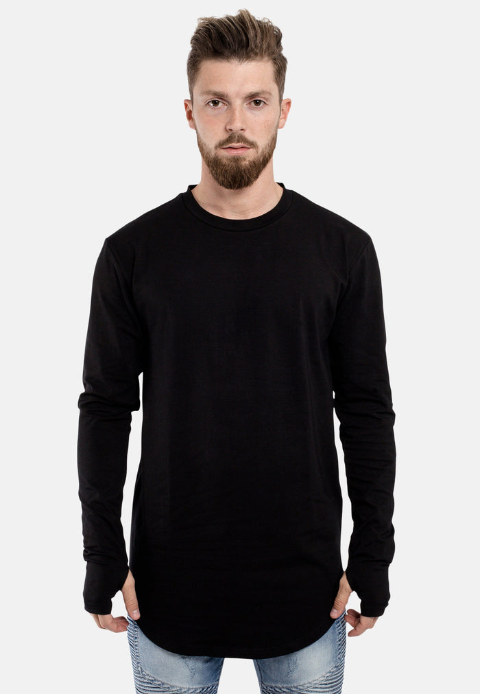 Blackskies-Round-Longline-Long-Sleeved-T-Shirt-Black