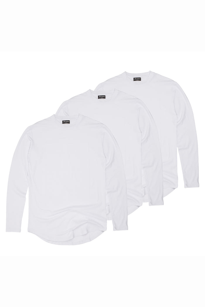 Blackskies-Round-Longline-Basic-Long-Sleeve-T-Shirt-White