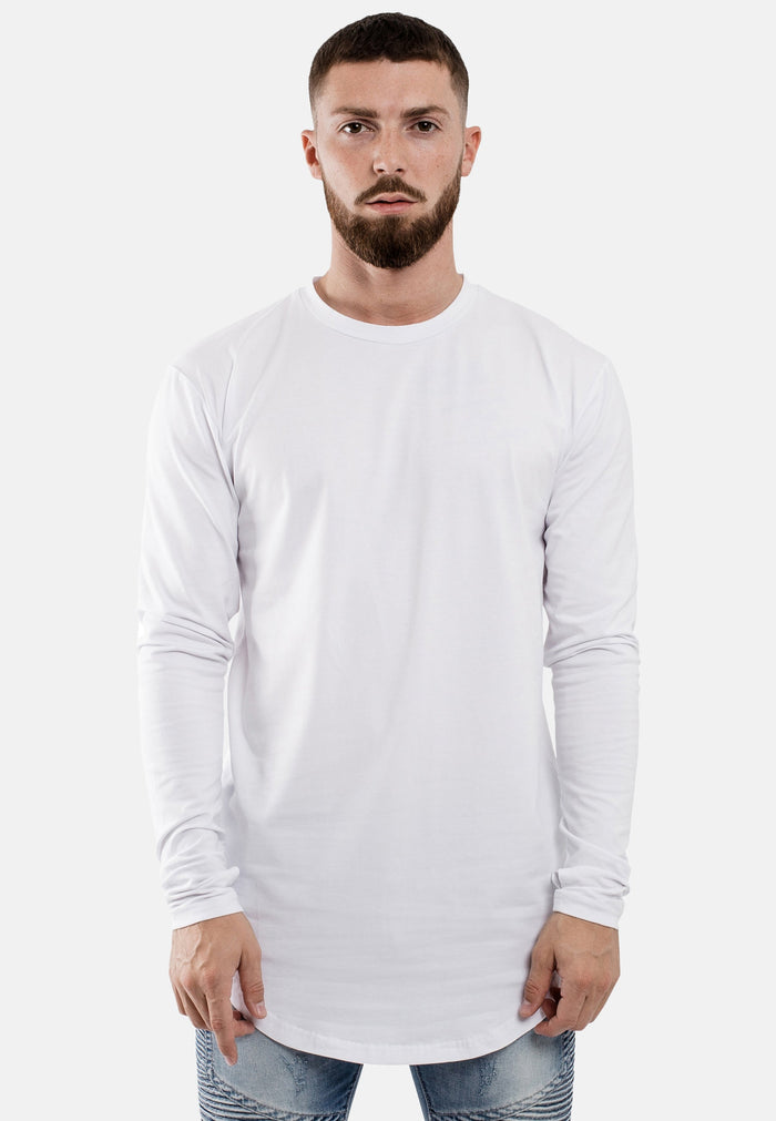 Oversize-Round-Longline-Longsleeve-T-Shirt-White