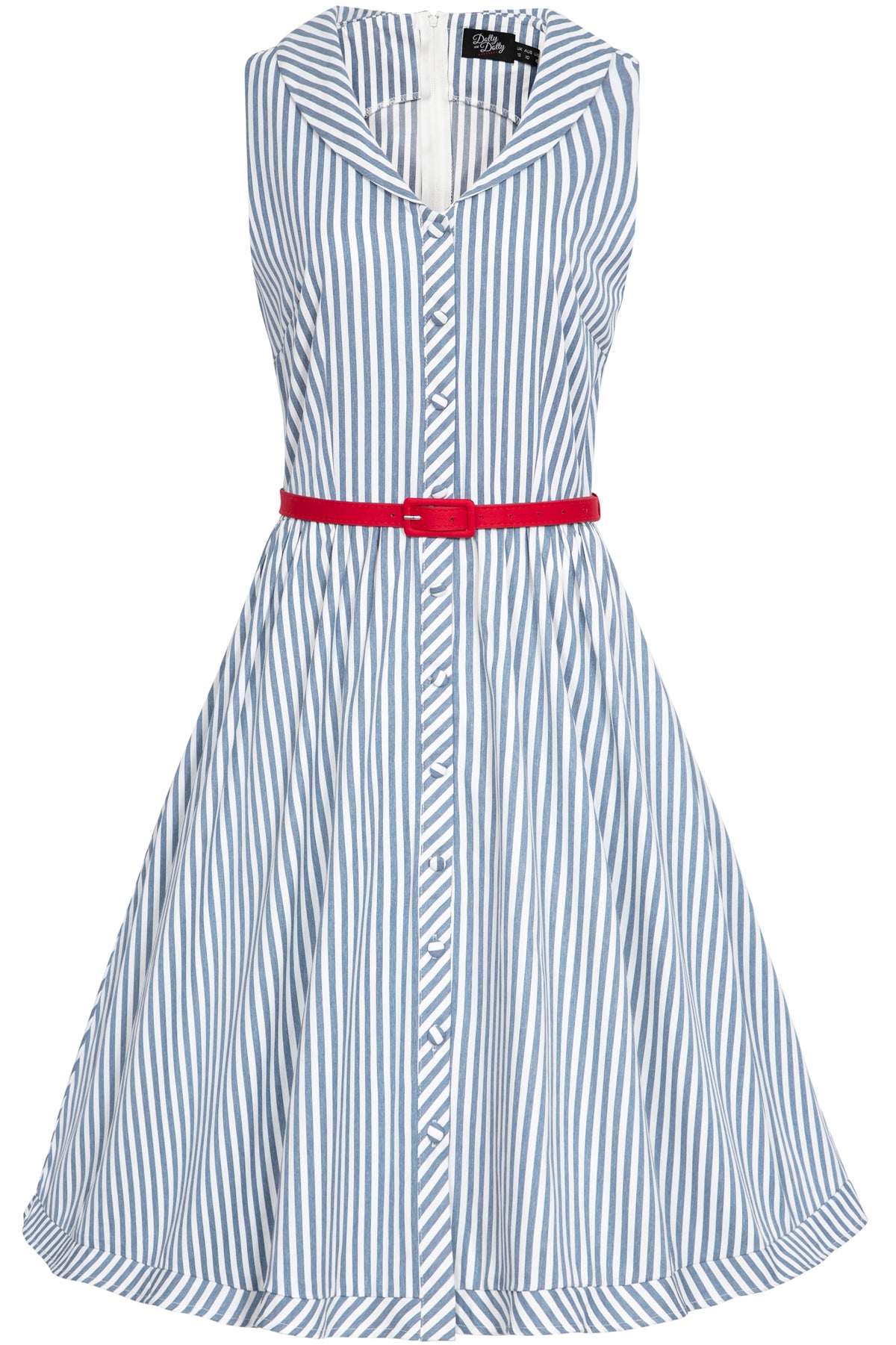 Maverick 50s Style Blue Pinstriped Shirt Dress