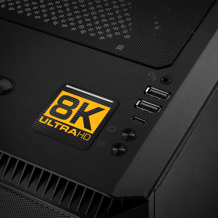 8K ULTRA HD 1"x1" Chrome Effect Domed Case Badge / Sticker Logo