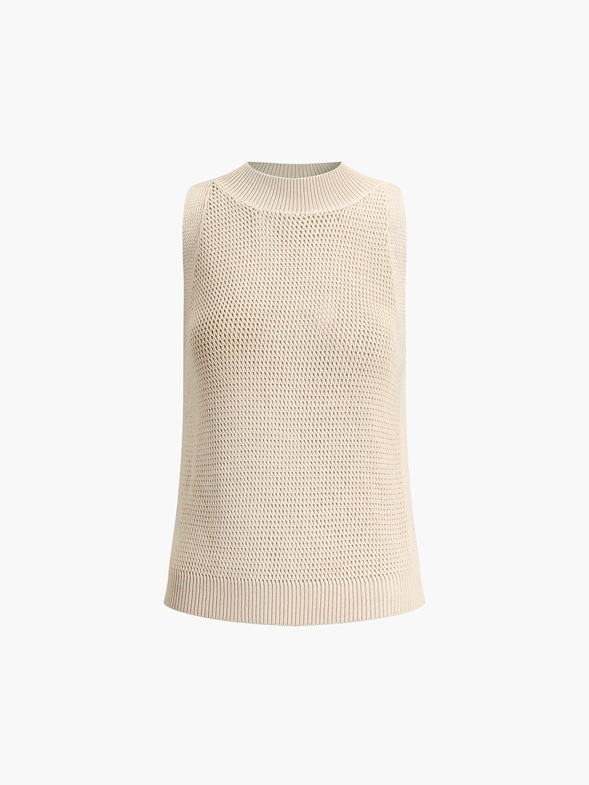 Knit Hollow Solid Tank Top