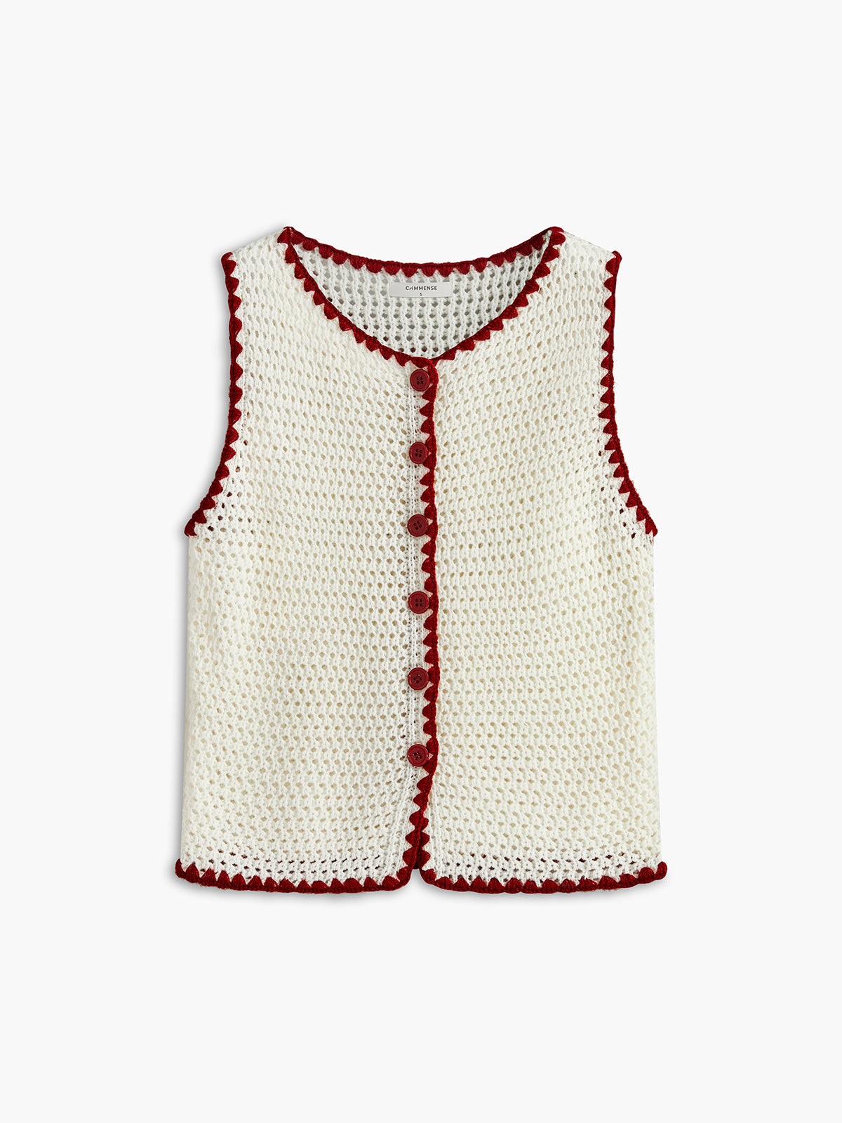 Button-Up Contrast Crochet Vest