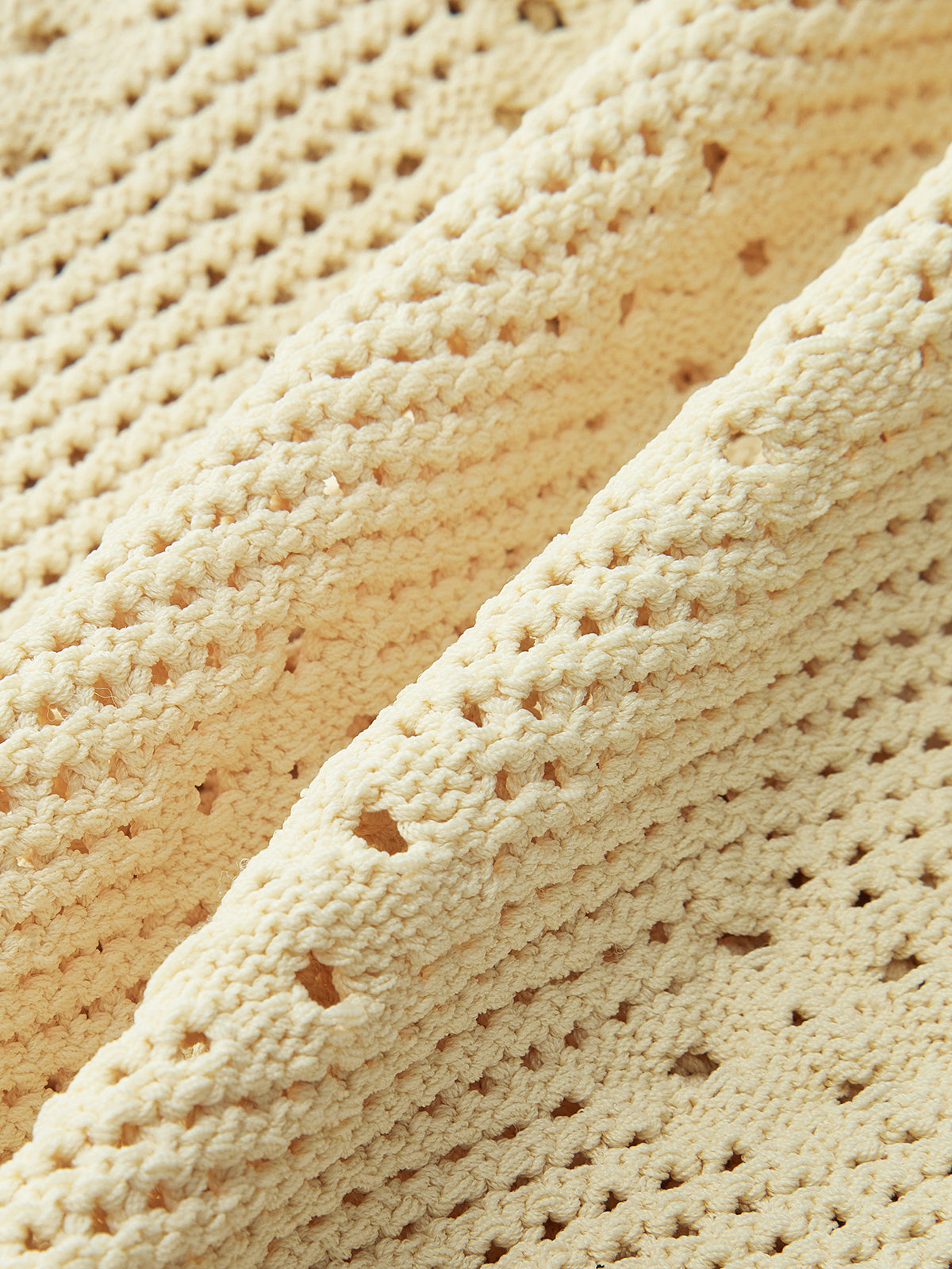 Crochet Knit Vest with Floral Detail