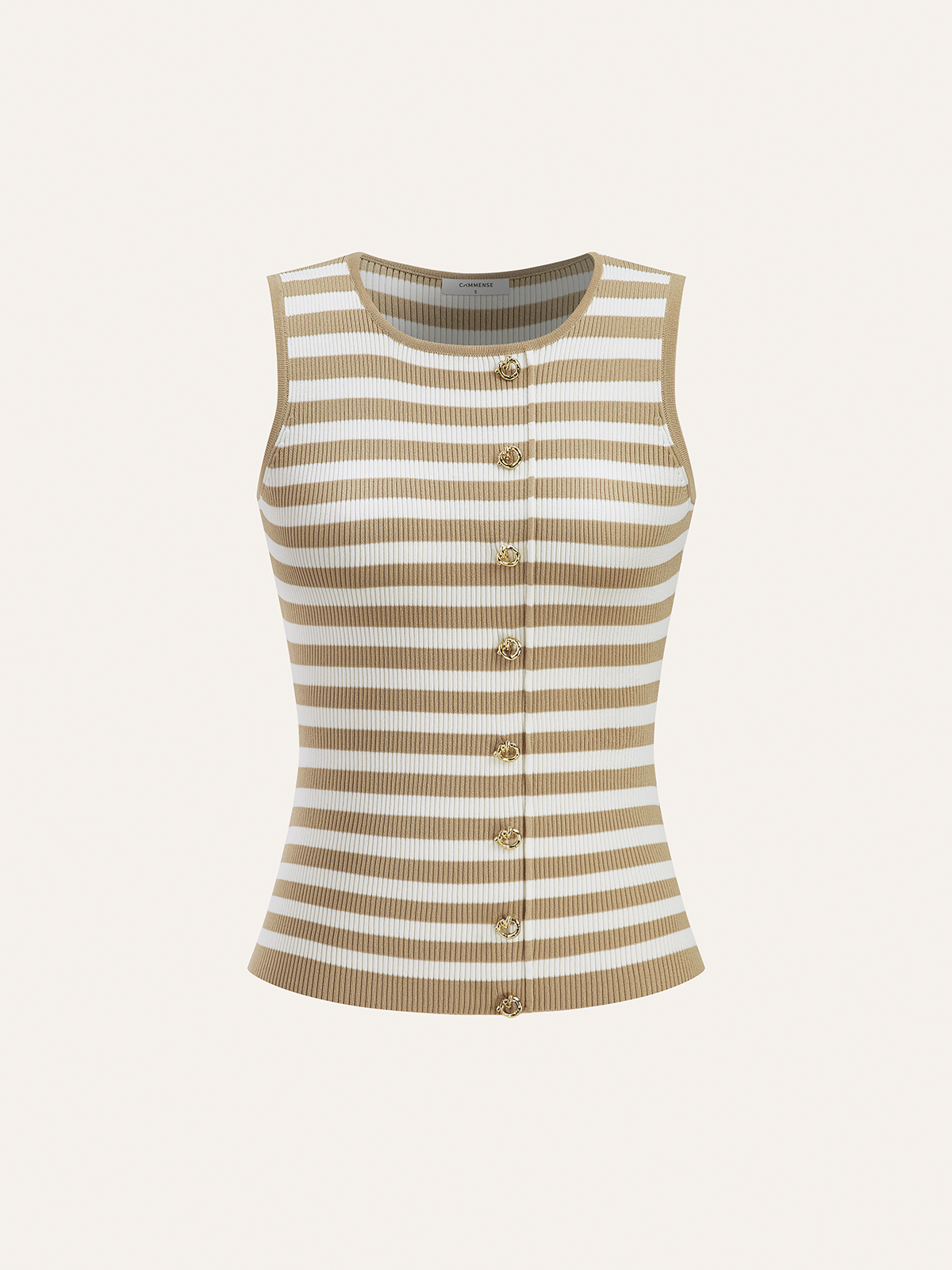 Striped Sleeveless Knit Vest
