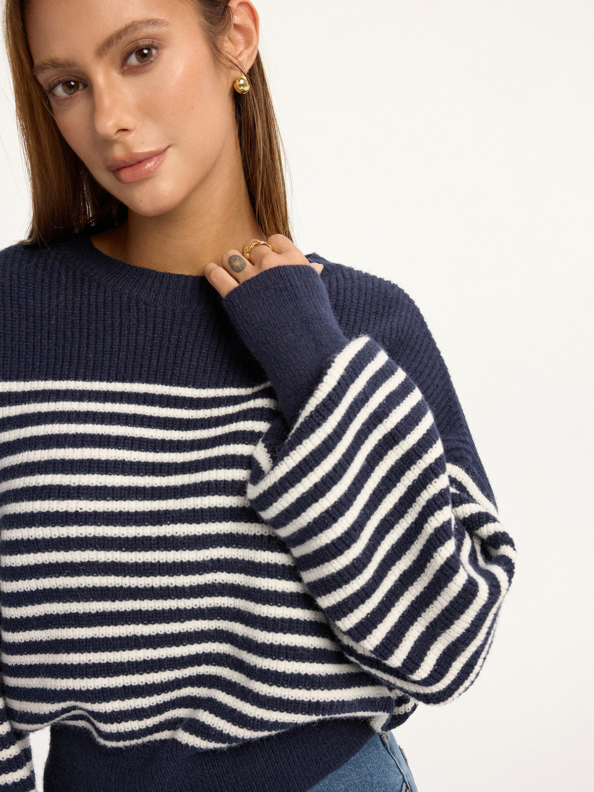 Stripped Ribbed Sweater