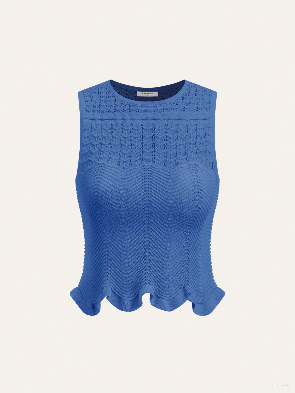 Wave Pattern Sleeveless Knit Top