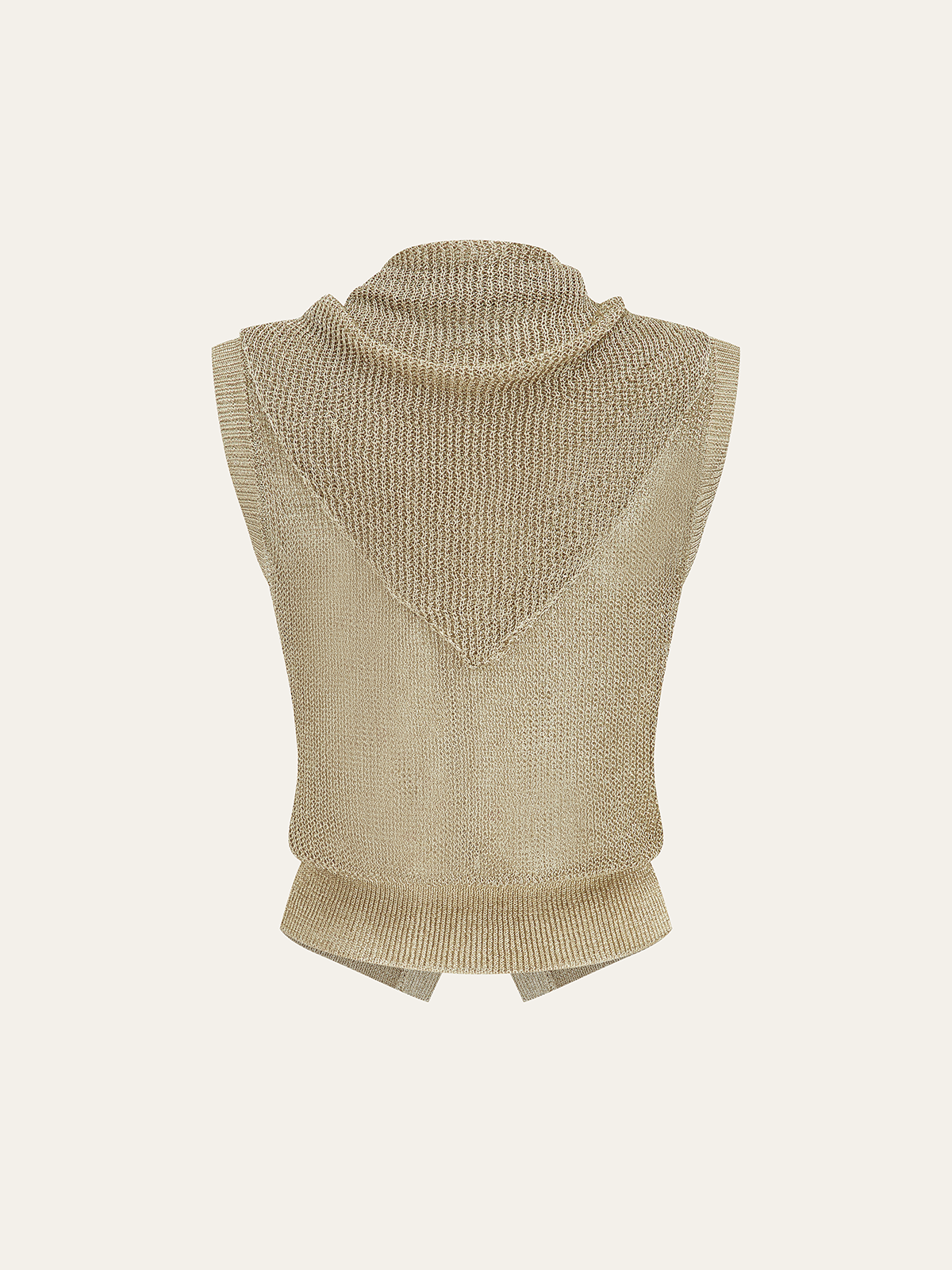 Knit Sleeveless Vest with Scarf