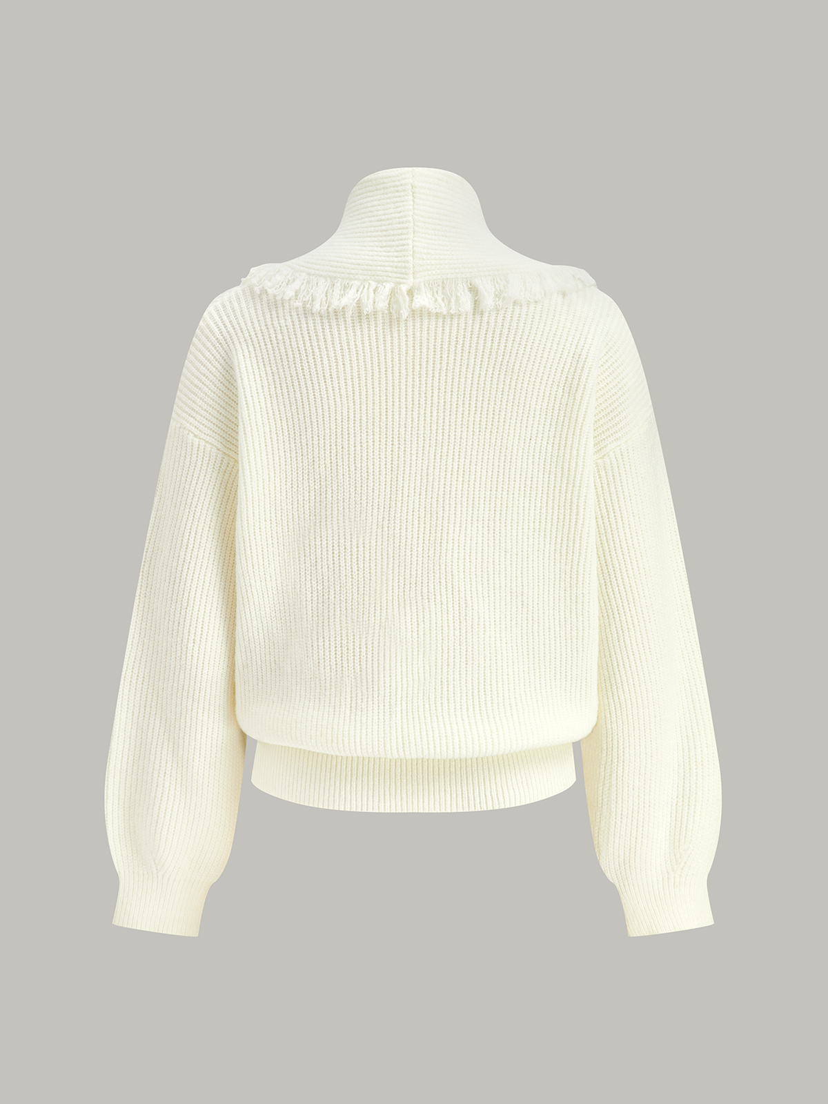 Wrap Fringe Wool Blend Sweater