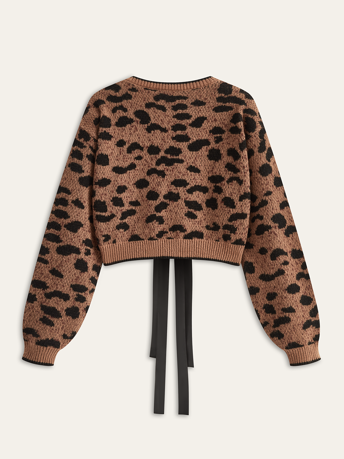 Leopard Print Bow Tie Cardigan