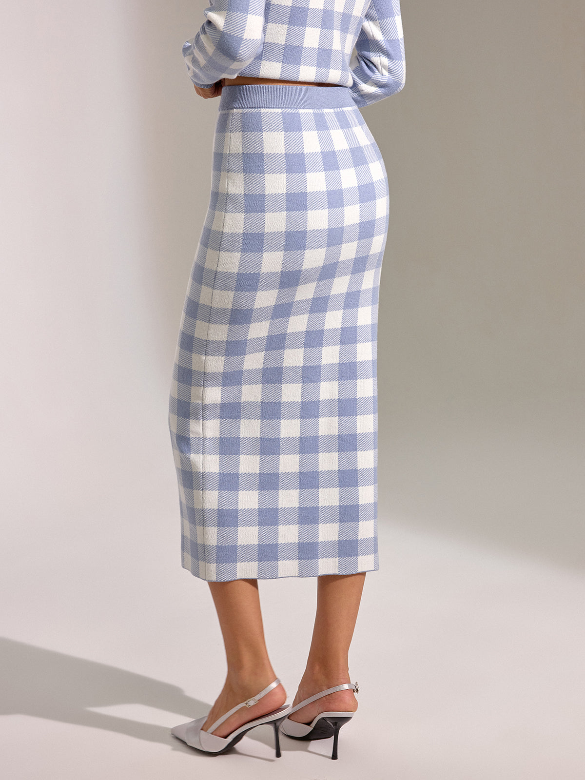Vintage Plaid Wool Blend Sweater Skirt