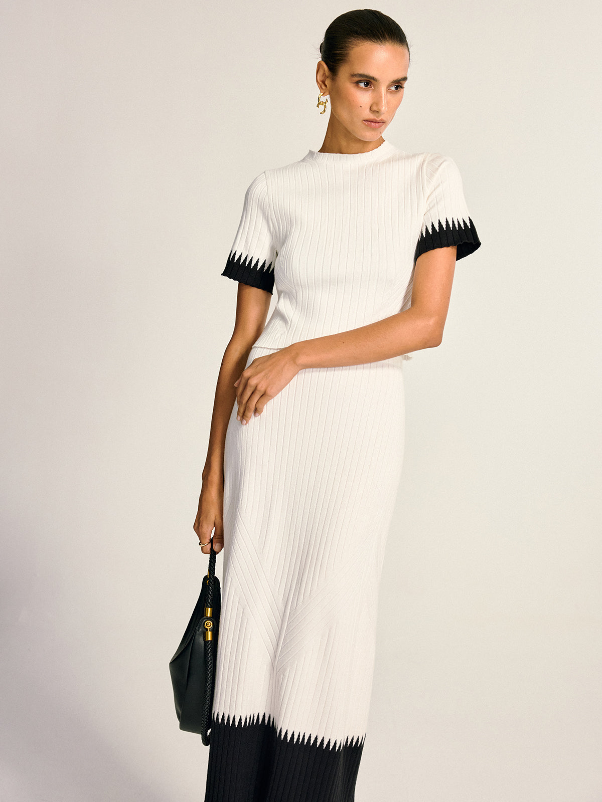 Contrast Detail Knit Co-ord Set